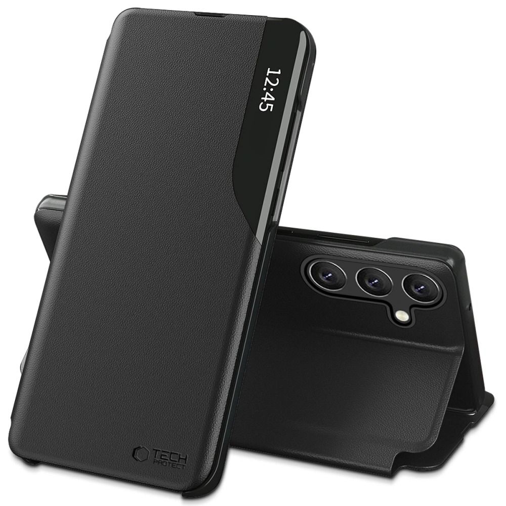 Tech-Protect Samsung Galaxy A37 5G atverams vāciņš maciņš grāmatiņa Smart View, melns