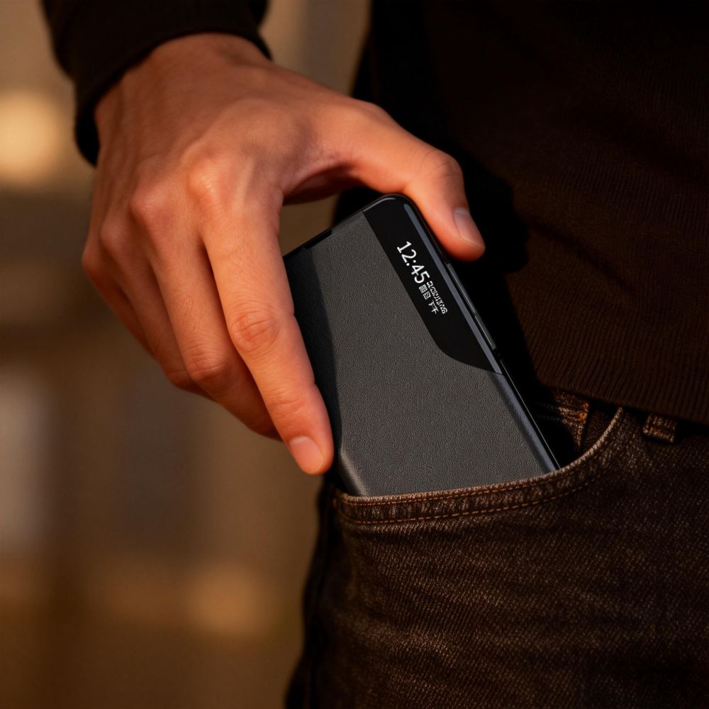 Tech-Protect Samsung Galaxy A37 5G atverams vāciņš maciņš grāmatiņa Smart View, melns