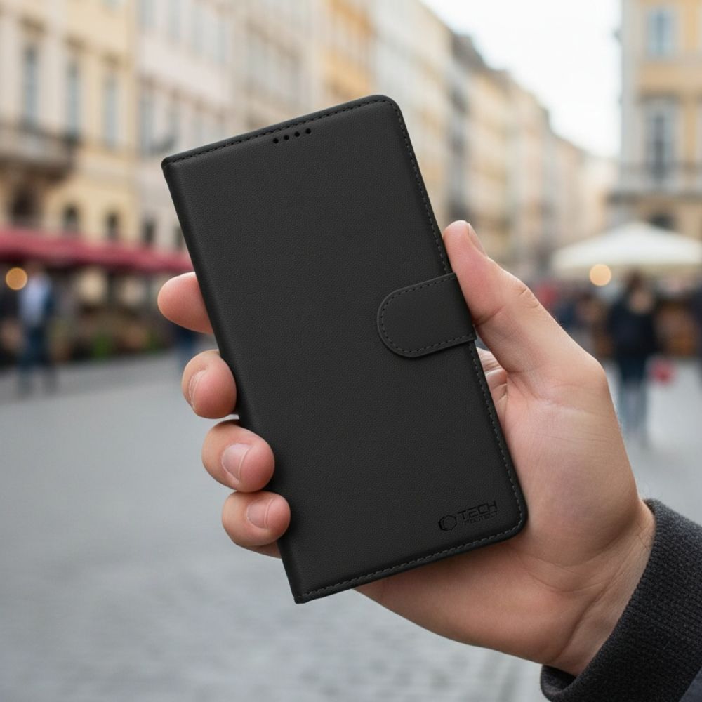 Samsung Galaxy A57 (SM-A576B/DS) Tech-Protect Wallet Book Case Cover, Black | Telefona Vāciņš Maciņš Apvalks...