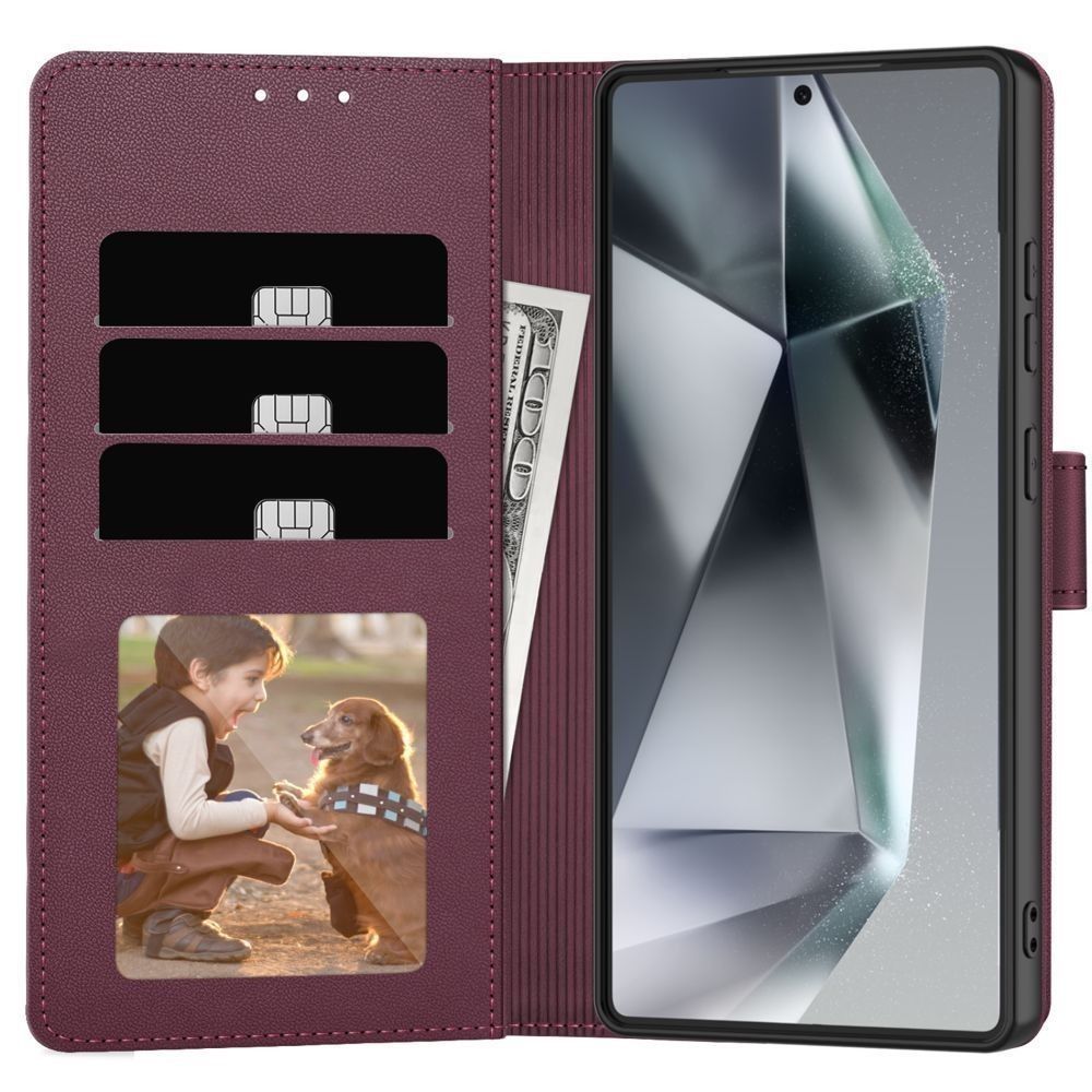 Samsung Galaxy A57 (SM-A576B/DS) Tech-Protect Wallet Book Case Cover, Burgundy | Telefona Vāciņš Maciņš Apvalks...