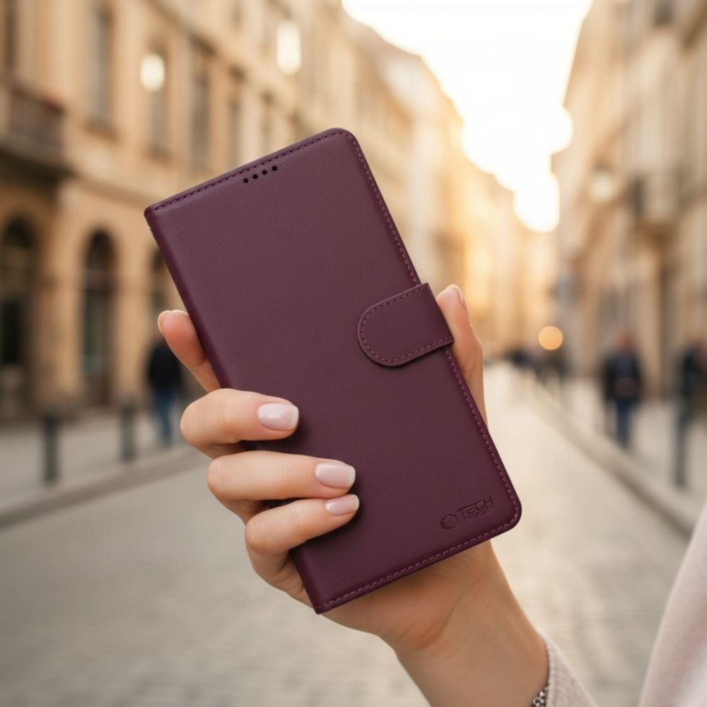 Samsung Galaxy A57 (SM-A576B/DS) Tech-Protect Wallet Book Case Cover, Burgundy | Telefona Vāciņš Maciņš Apvalks...