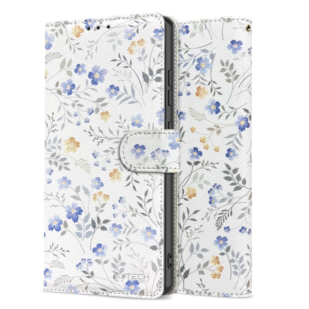 Samsung Galaxy A57 (SM-A576B/DS) Tech-Protect Wallet Book Case Cover, Flowers | Telefona Vāciņš Maciņš Apvalks...