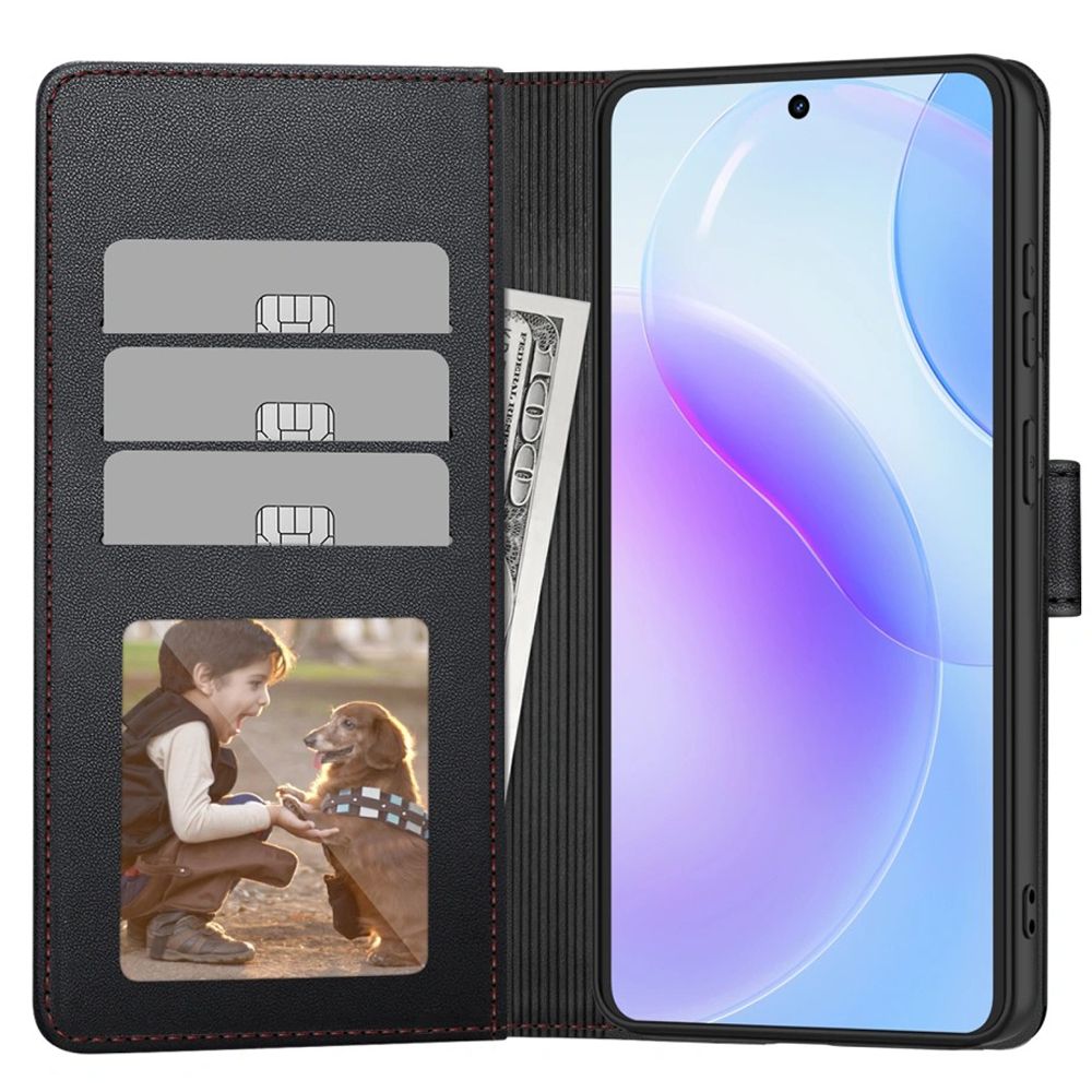Samsung Galaxy A57 (SM-A576B/DS) Tech-Protect Wallet Book Case Cover, Black and Red | Telefona Vāciņš Maciņš...