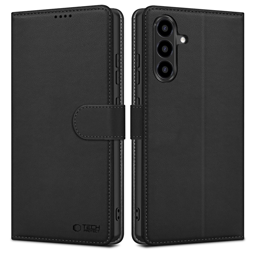 Samsung Galaxy A37 (SM-A376E/DS) Tech-Protect Wallet Book Case Cover, Black | Telefona Vāciņš Maciņš Apvalks...