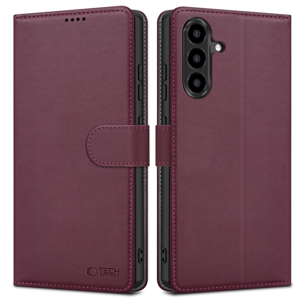 Samsung Galaxy A37 (SM-A376E/DS) Tech-Protect Wallet Book Case Cover, Burgundy | Telefona Vāciņš Maciņš Apvalks...