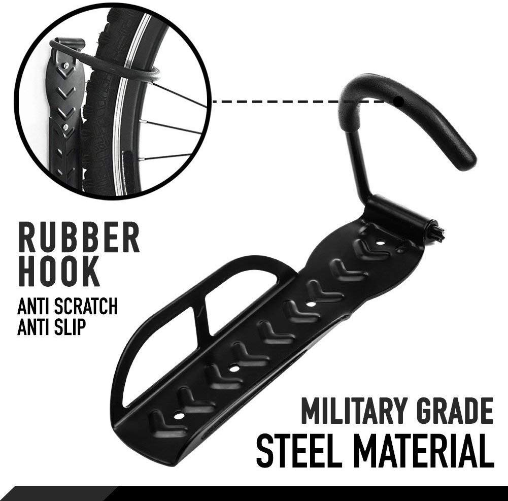 Velosipēda pakaramais pie sienas statīvs turētājs, melns | Bicycle Stand Wall Mount, Black