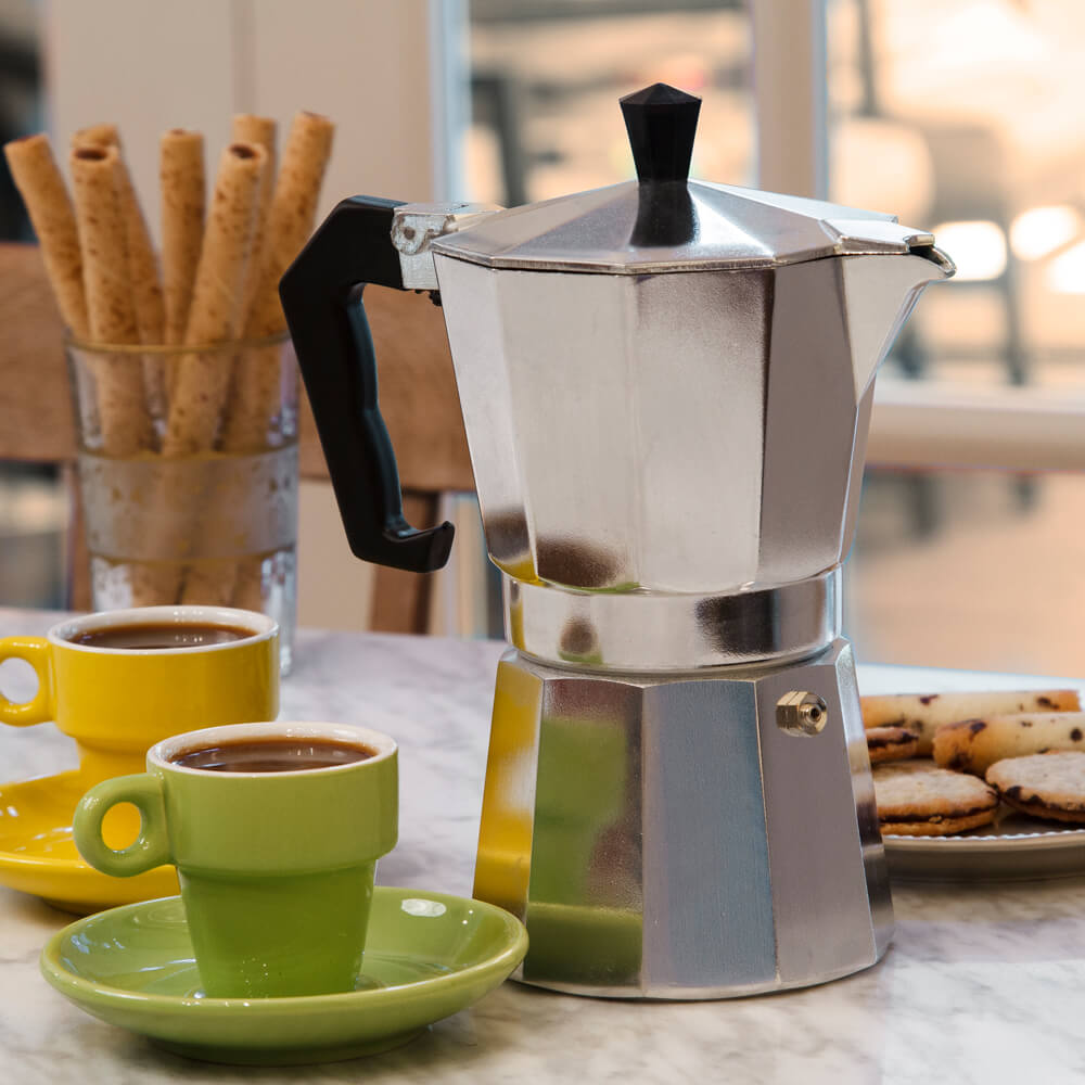 Espresso Kafijas Vārāmā Kanna un plīts, geizers 300ml, 6 Tases, Sudraba | Moka Pot Coffee Maker