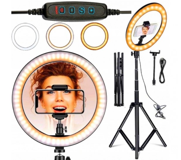 Pastāvīgās dienas gaismas komplekts ar statīvu + LED 60W | Tripod Mount + LED Ring Photo Video Light