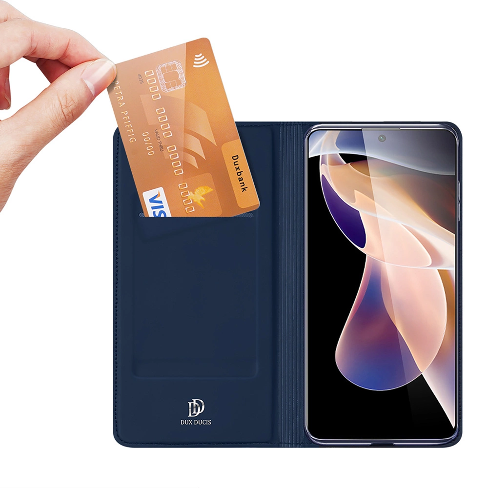 Xiaomi Poco M4 Pro 5G DUX DUCIS Skin Pro Series Leather Case Cover, Blue | Telefona Vāciņš Maciņš Apvalks...