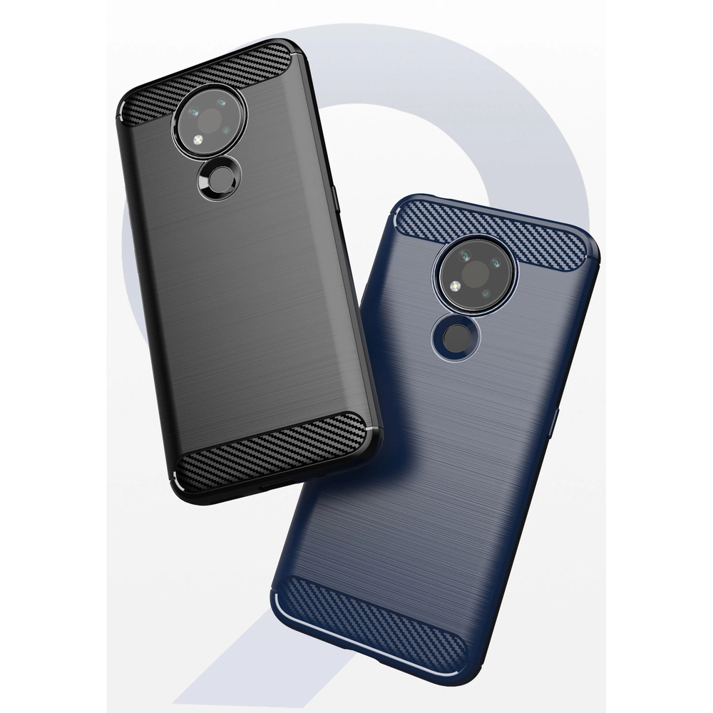 Nokia 3.4 Carbon Fiber TPU Protective Case Cover, Black | Telefona Vāciņš Maciņš Apvalks Bamperis