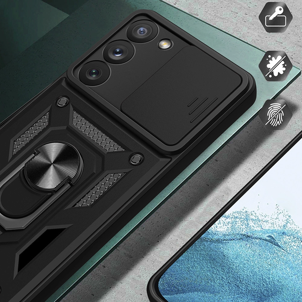 Samsung Galaxy S23 (SM-S911) Armor Guard TPU Hybrid Camshield Case Cover, Blue | Telefona Vāciņš Maciņš Apvalks...