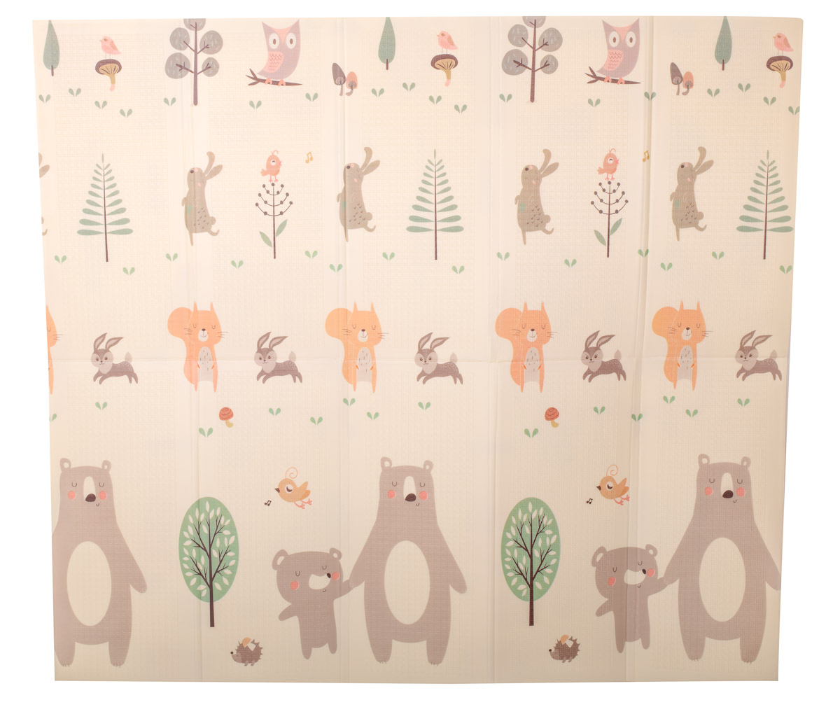 Attīstošs divpusējs rotaļu spēļu putu paklājs bērniem, Pilsēta Mežš 200x180 cm | Double-sided foam play mat...