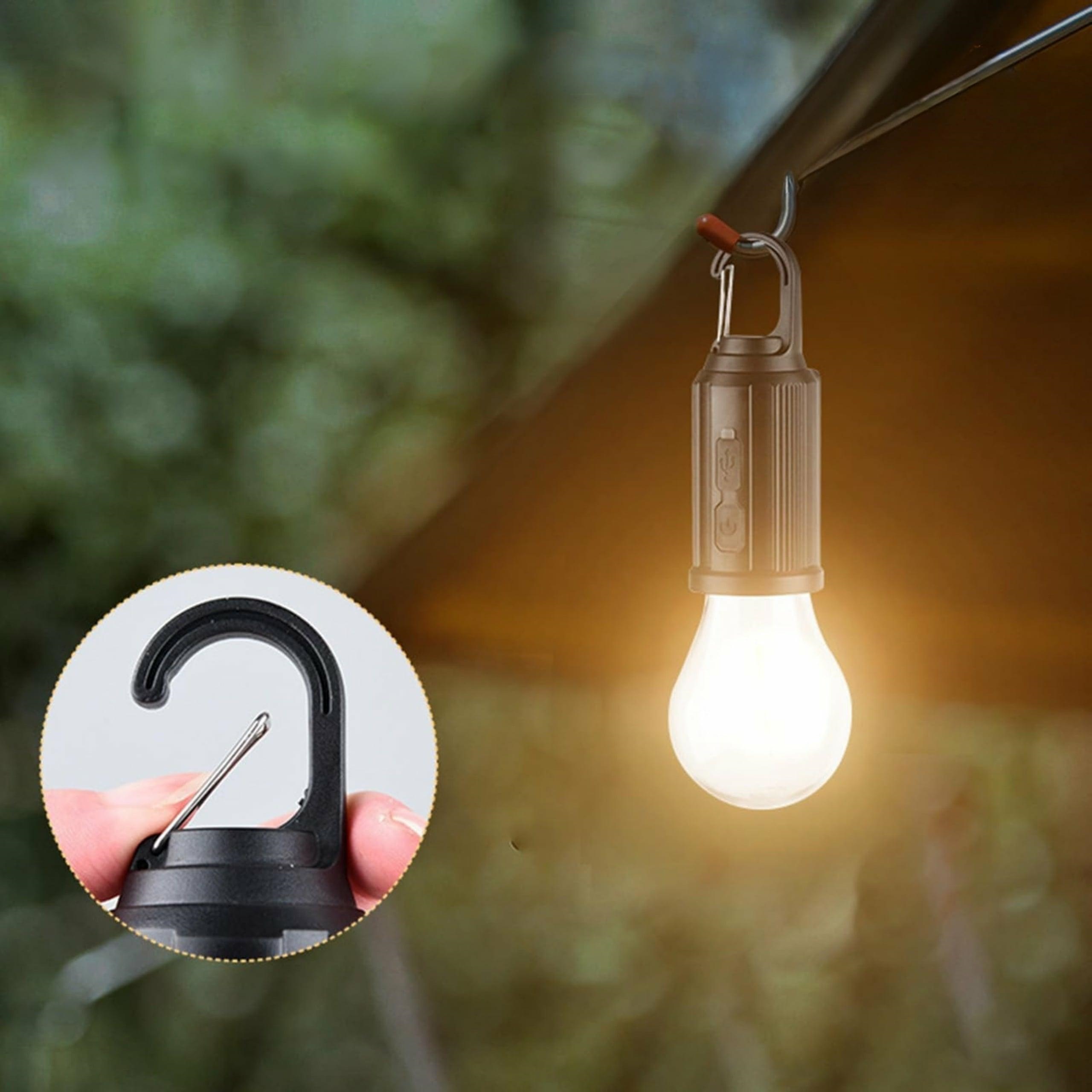 Uzlādējama LED kempinga lampa spuldze ar USB-C uzlādi