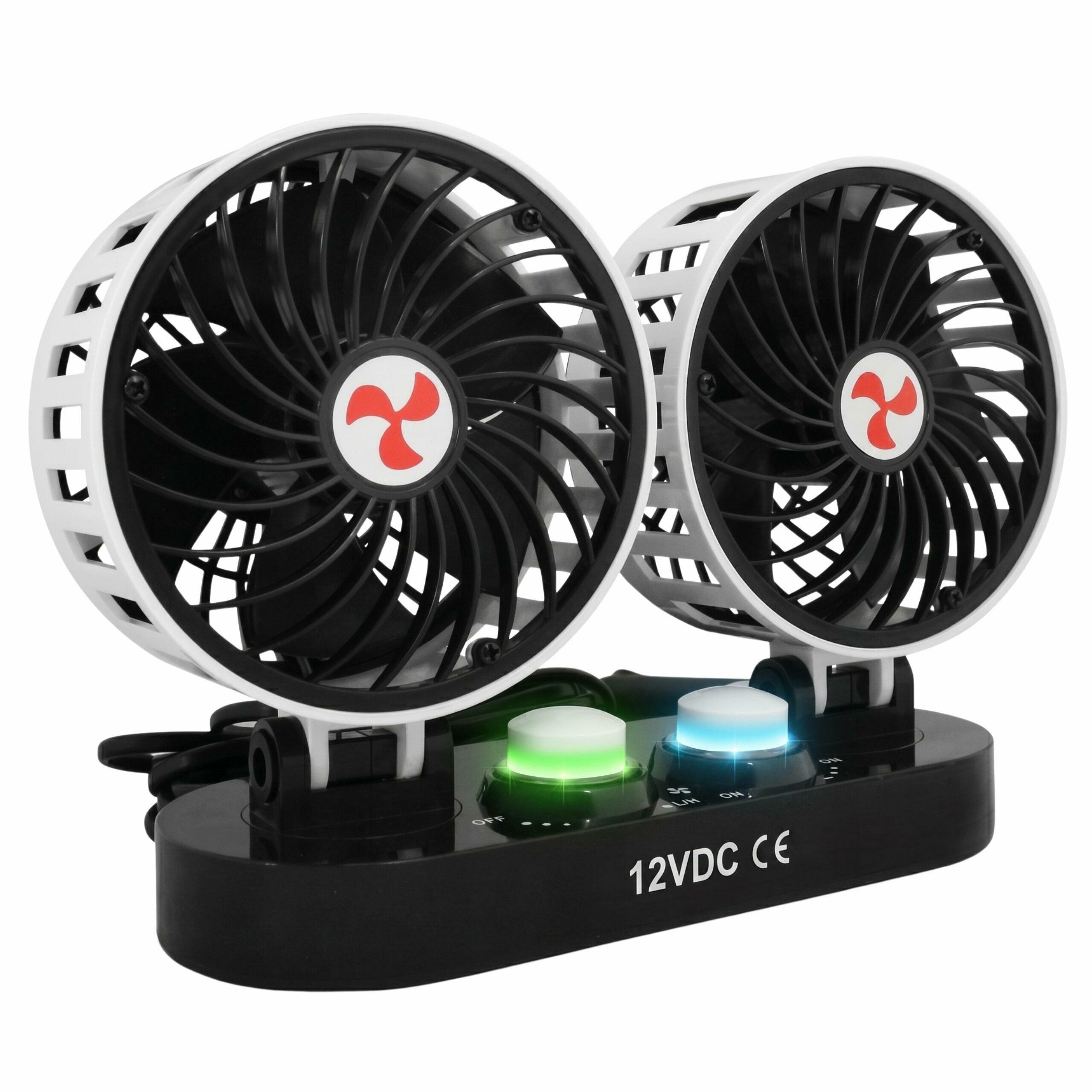 Automašīnas ventilators, dubultais, rotējošs, 12V