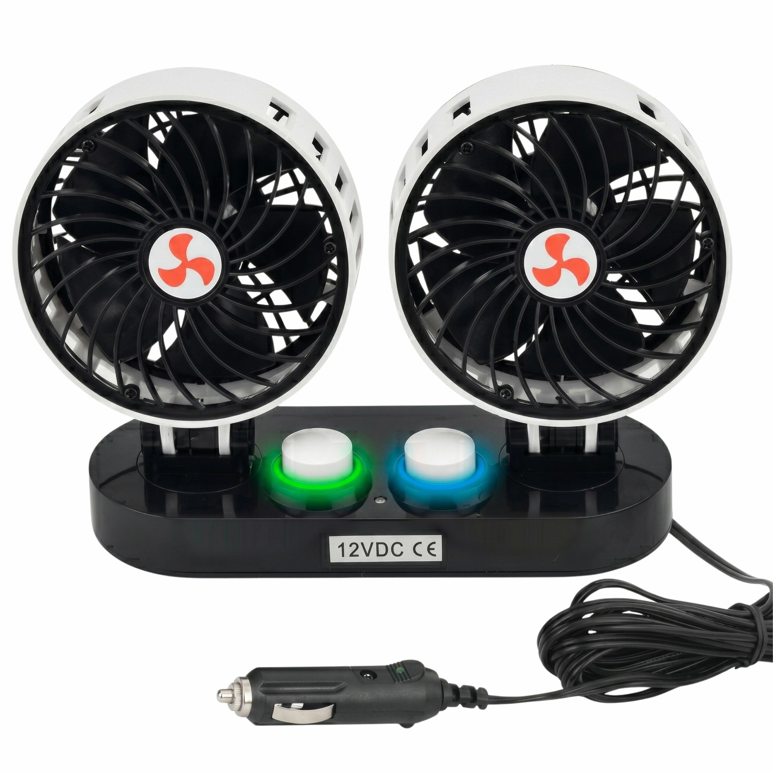 Automašīnas ventilators, dubultais, rotējošs, 12V