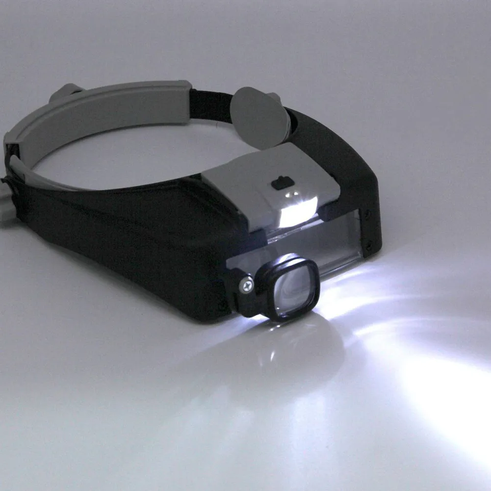 Galvas lupa ar 2 LED gaismām, 1.5X - 17X palielinājums