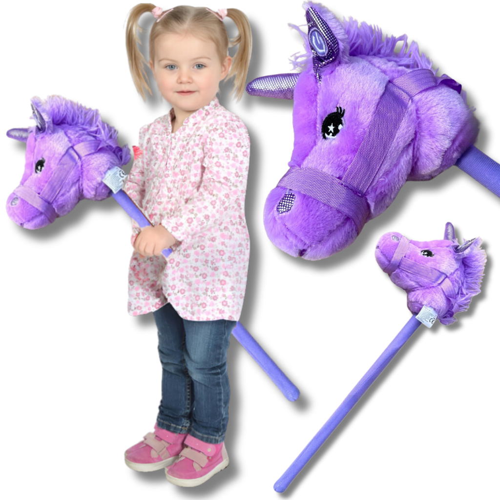 Plīša vienradzis uz nūjas Hobby Horse ar skaņu Violets