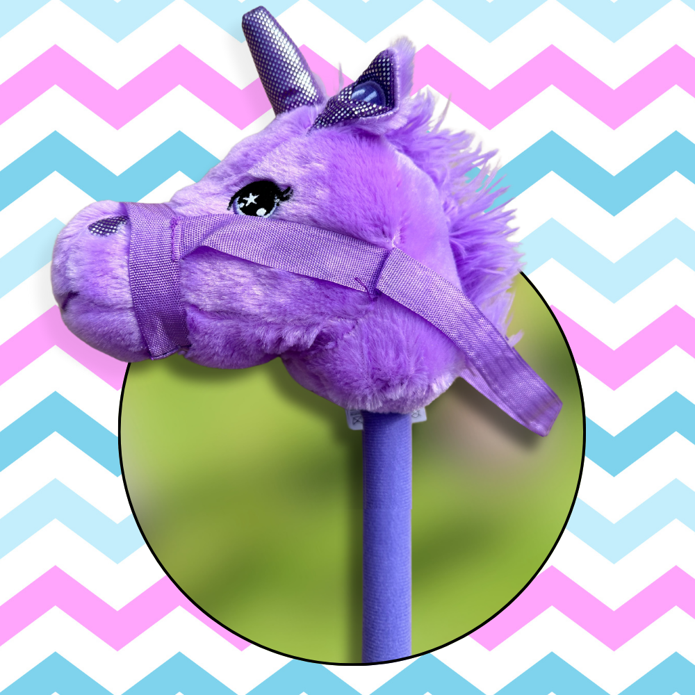 Plīša vienradzis uz nūjas Hobby Horse ar skaņu Violets