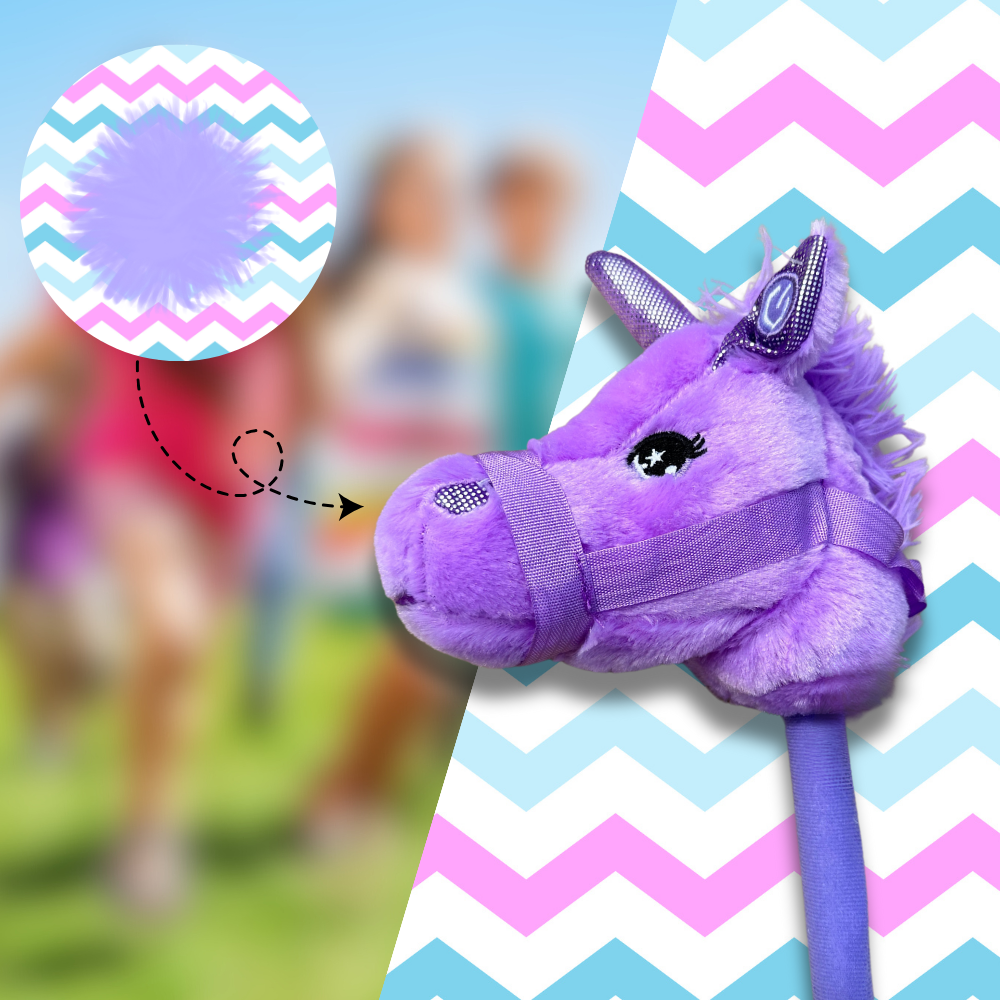 Plīša vienradzis uz nūjas Hobby Horse ar skaņu Violets