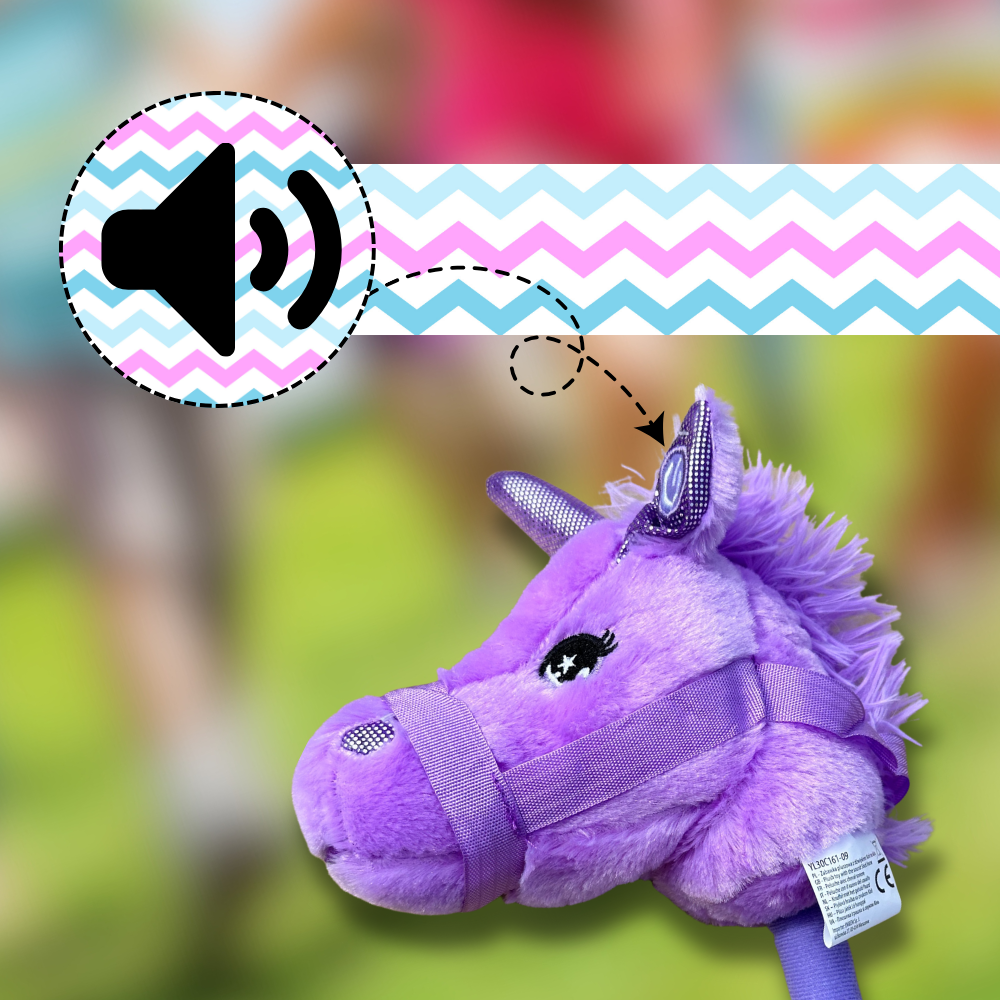 Plīša vienradzis uz nūjas Hobby Horse ar skaņu Violets