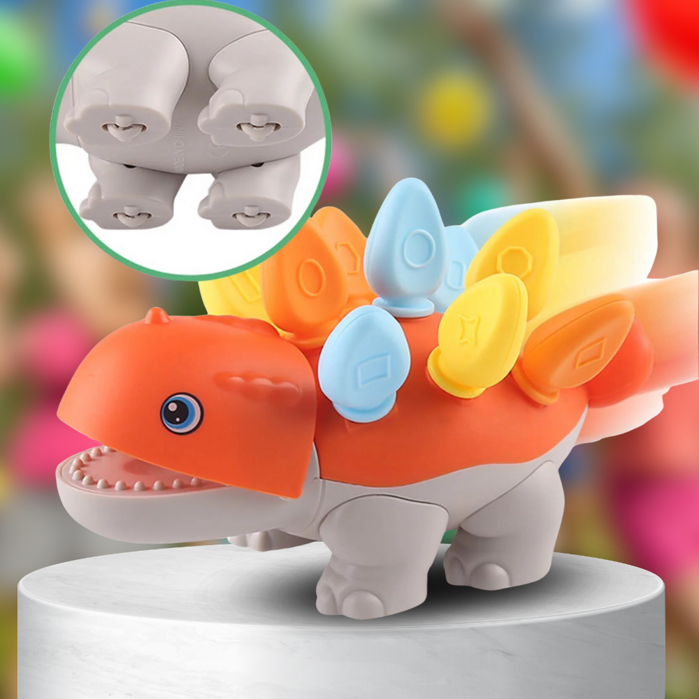 Montessori dinozaurs sorteris ar formām un krāsām, oranžs