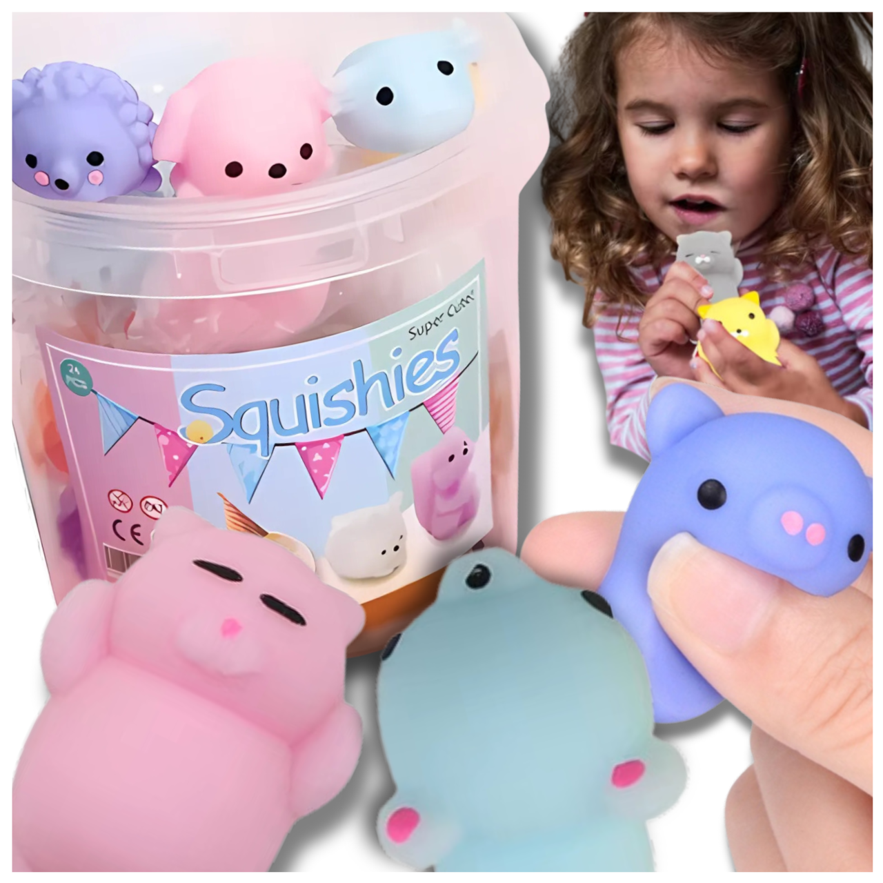 Bakalu Mochi Squishy antistresa rotaļlietu komplekts, 12 gab.