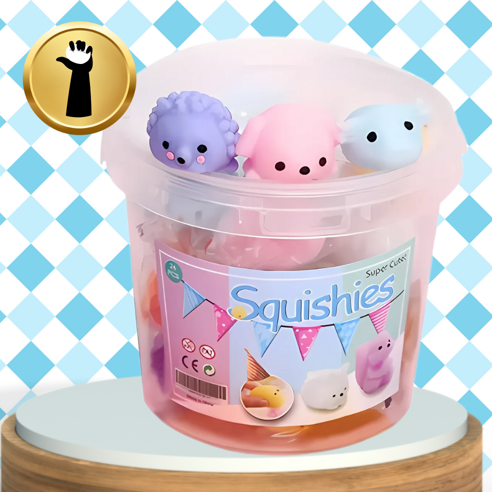 Bakalu Mochi Squishy antistresa rotaļlietu komplekts, 12 gab.
