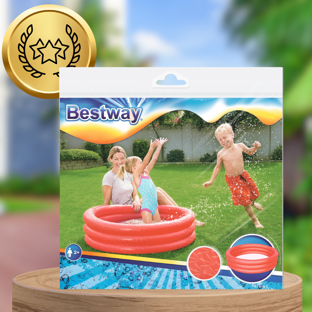 Bestway 51025 piepūšamais bērnu baseins, 122 x 25 cm, sarkans