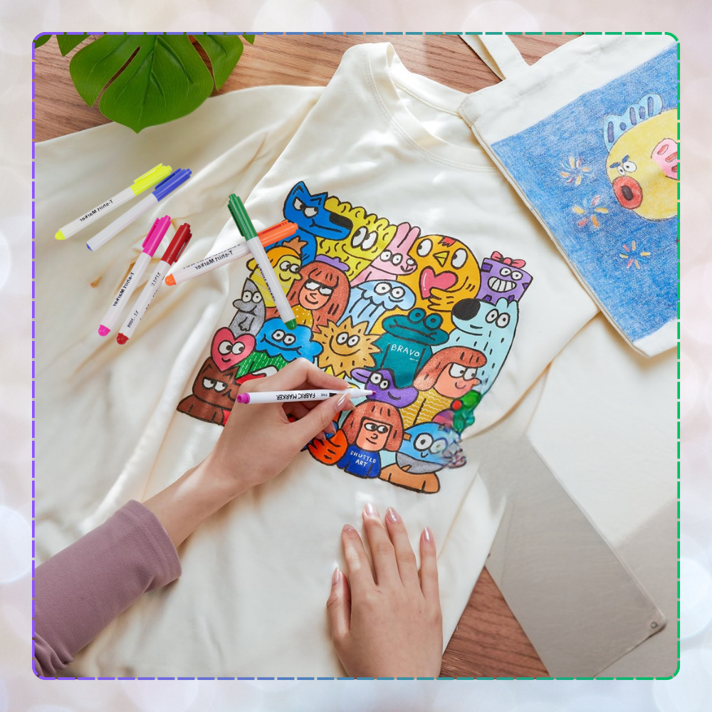 Flomāsteri Marķieri Audumam Apģērbiem, 6 krāsu komplekts | Textile Markers
