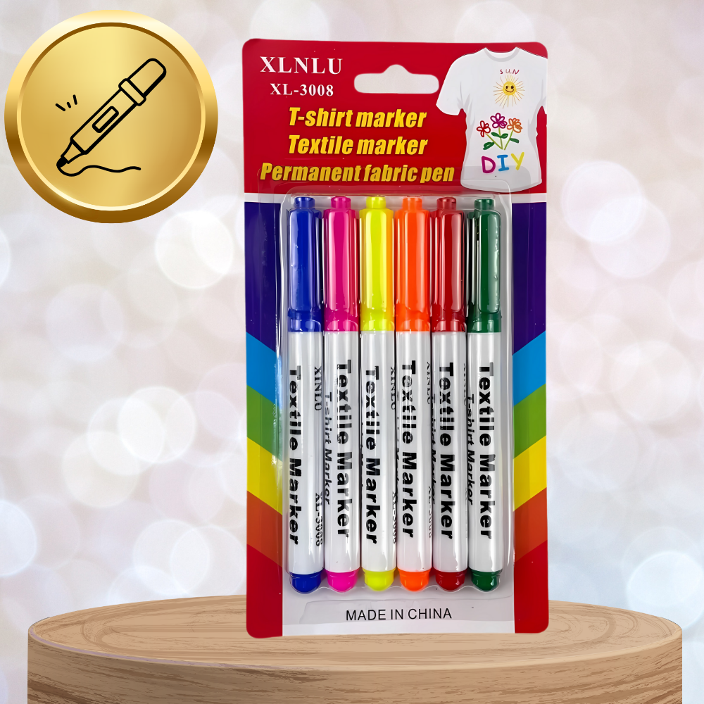 Flomāsteri Marķieri Audumam Apģērbiem, 6 krāsu komplekts | Textile Markers