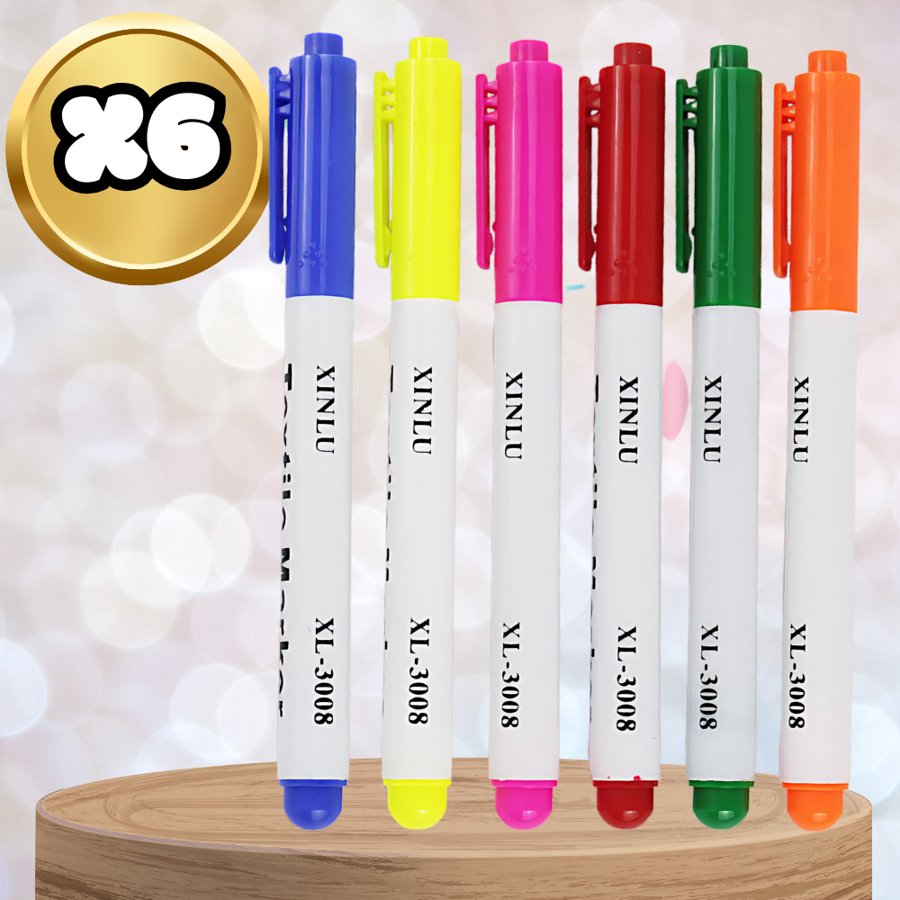 Flomāsteri Marķieri Audumam Apģērbiem, 6 krāsu komplekts | Textile Markers