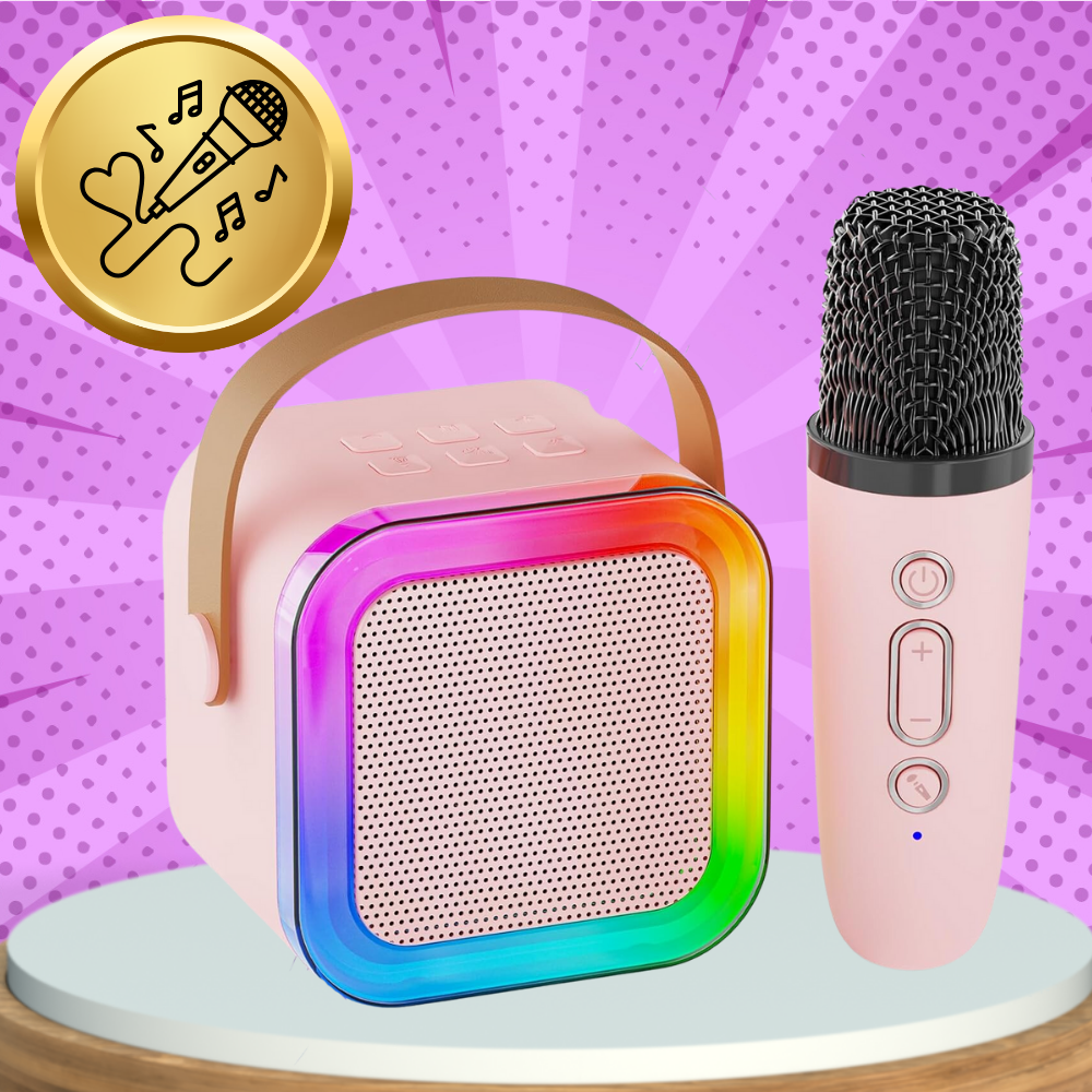 Bezvadu Bluetooth karaoke skaļrunis ar mikrofonu un RGB