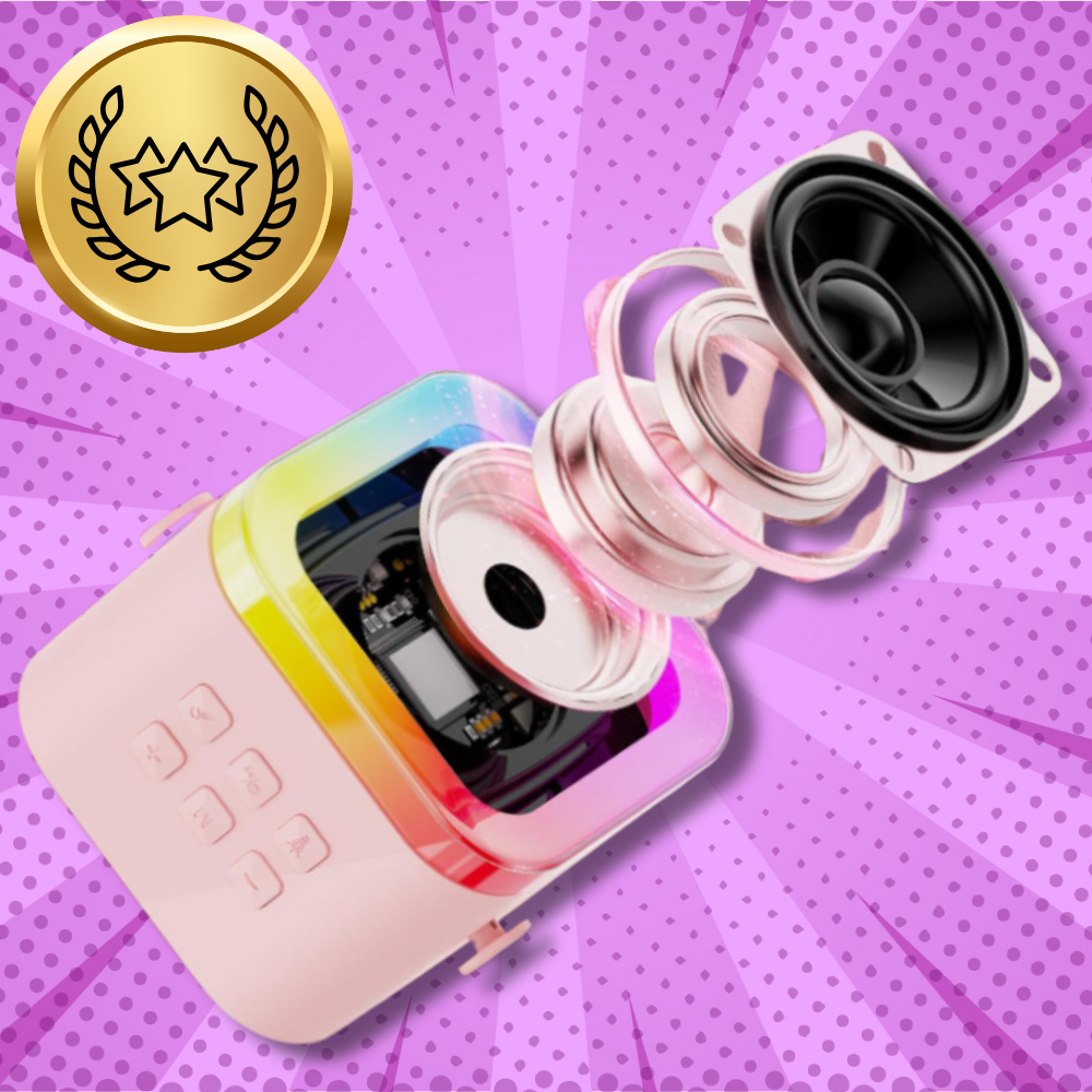 Bezvadu Bluetooth karaoke skaļrunis ar mikrofonu un RGB