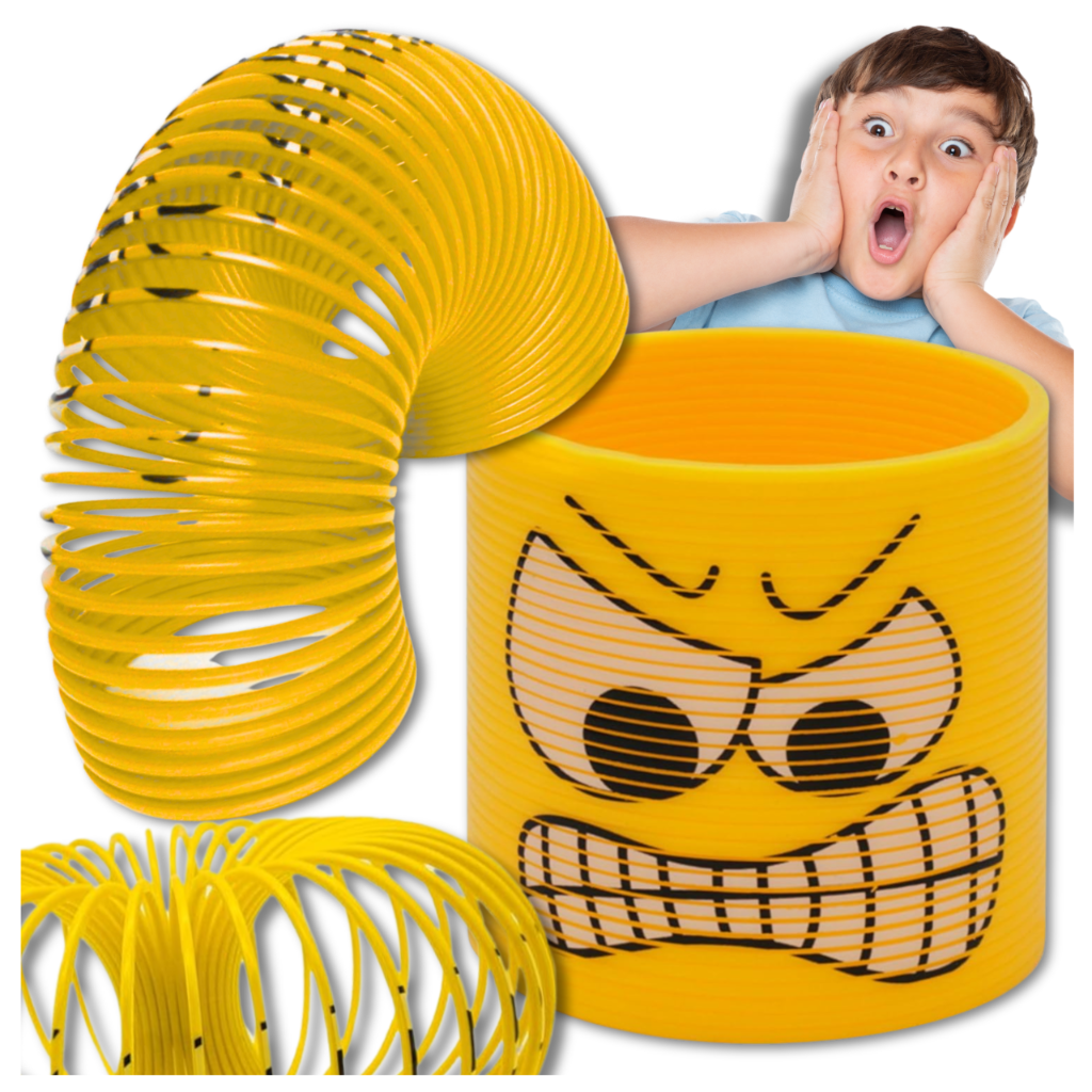 Bakalu Magic Springs Emoji rotaļlieta atspere, dzeltena
