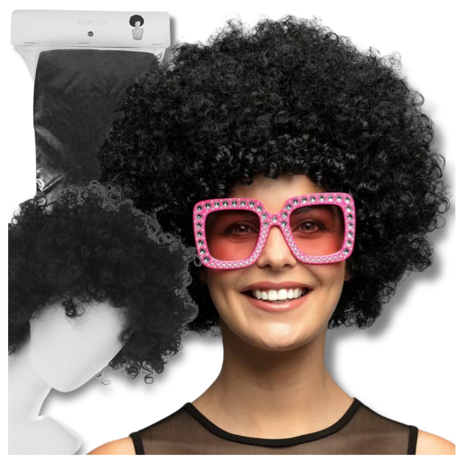 Bakalu AFRO CZARNE melna afro parūka ballītēm