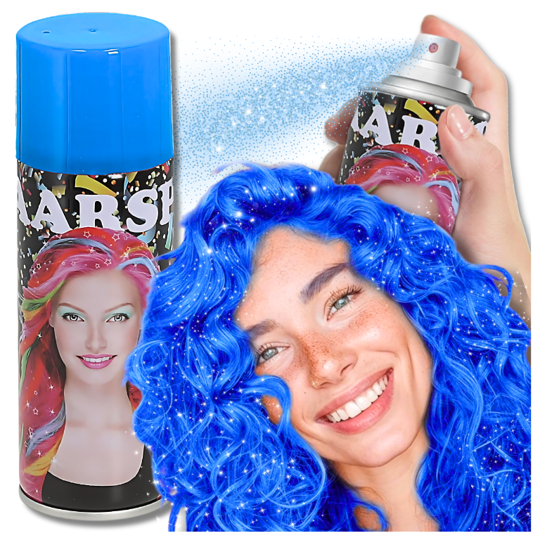 Matu krāsojošs aerosols ar spīdumiem, 250 ml, zils