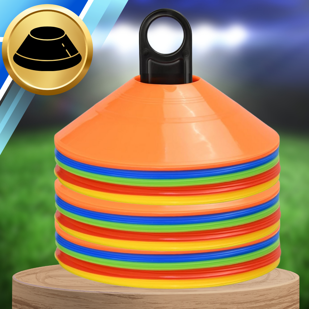 Treniņu konusi futbola treniņiem, 50 gab., elastīgi