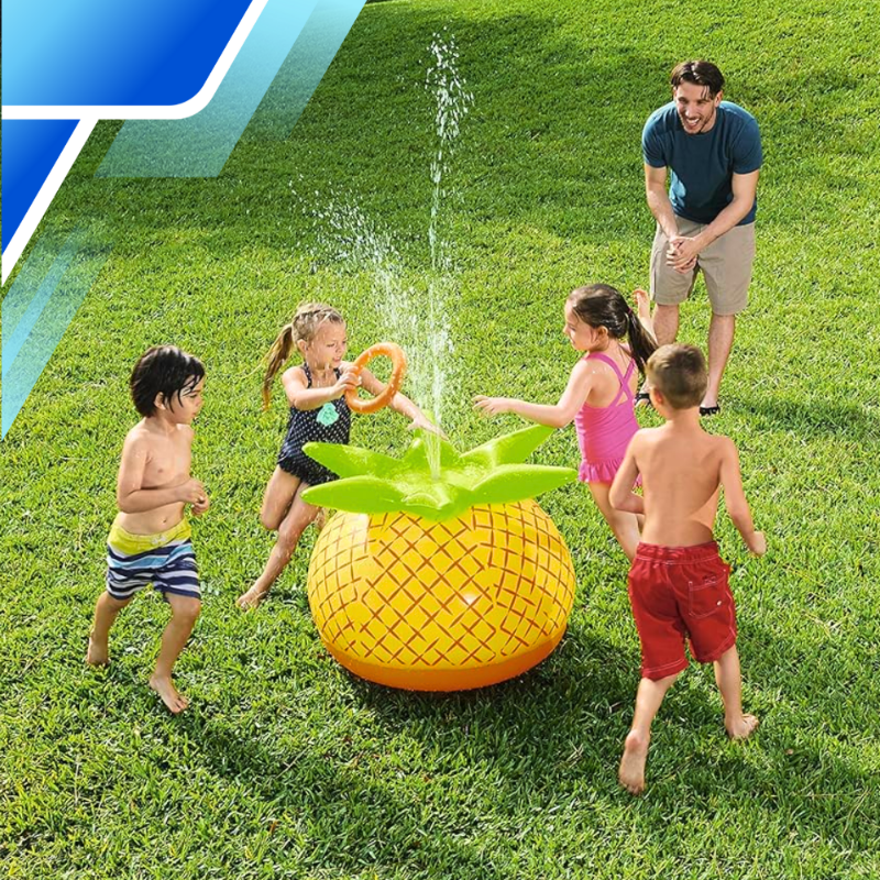 Bestway Ananas piepūšamā dārza strūklaka un smidzinātājs bērniem, 81 cm