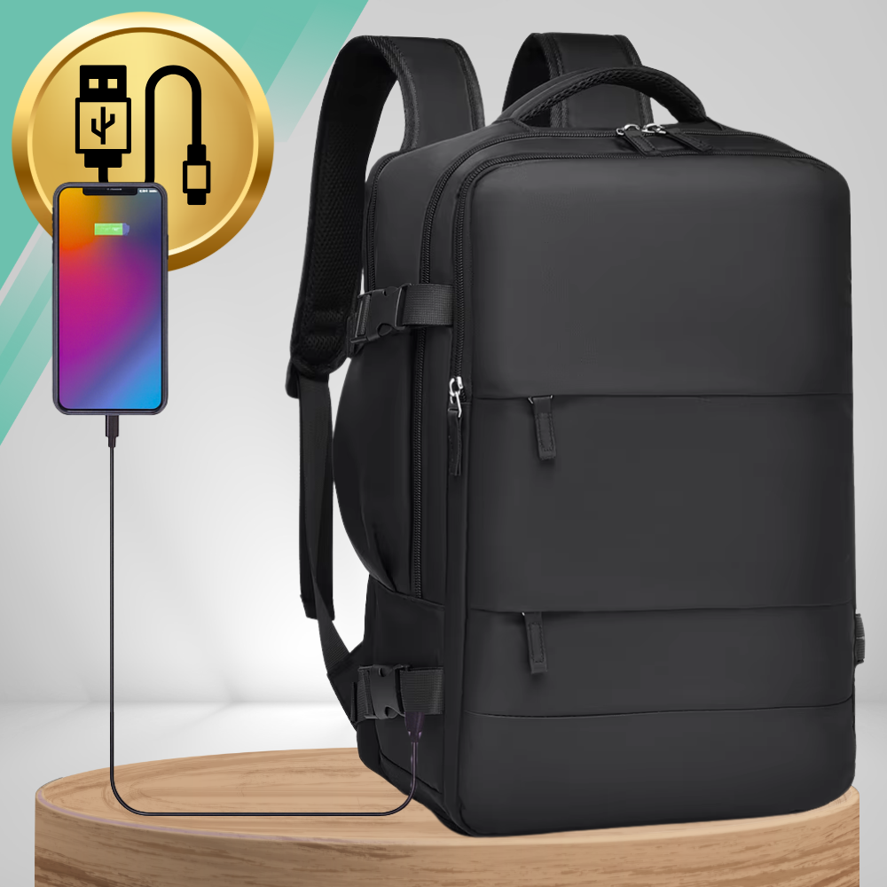 Ceļojumu mugursoma rokas bagāžai 40x30x20 cm ar USB portu