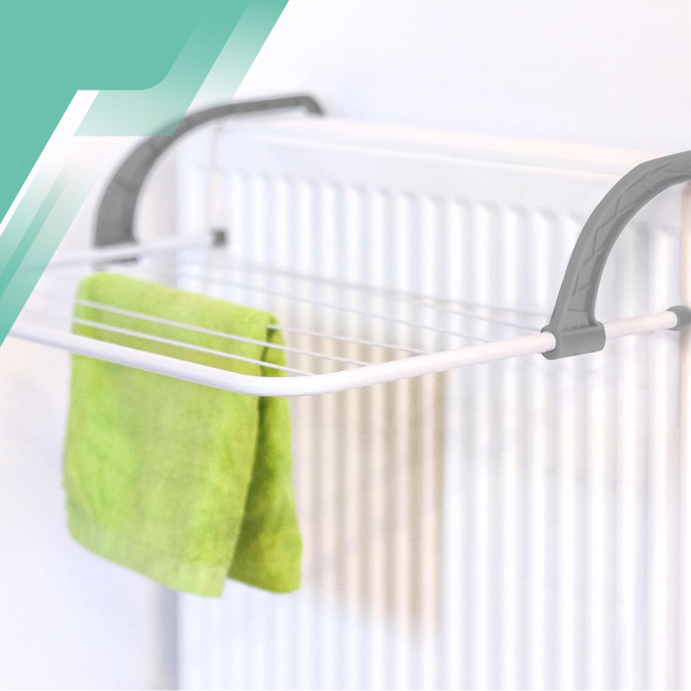 Piekaramais veļas žāvētājs radiatoram un balkonam XL, balts