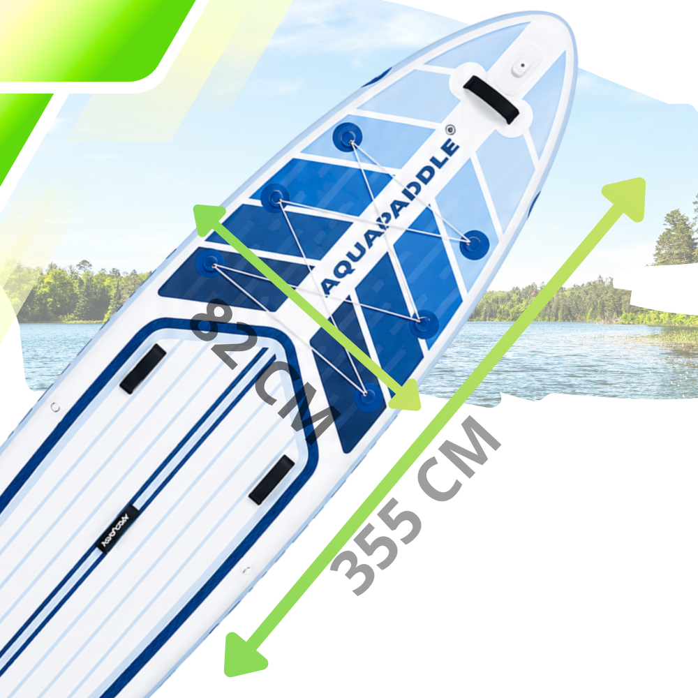 AquaPaddle SUP dēlis 355x82x15 cm ar piederumiem, 200 kg, Navigator Blue