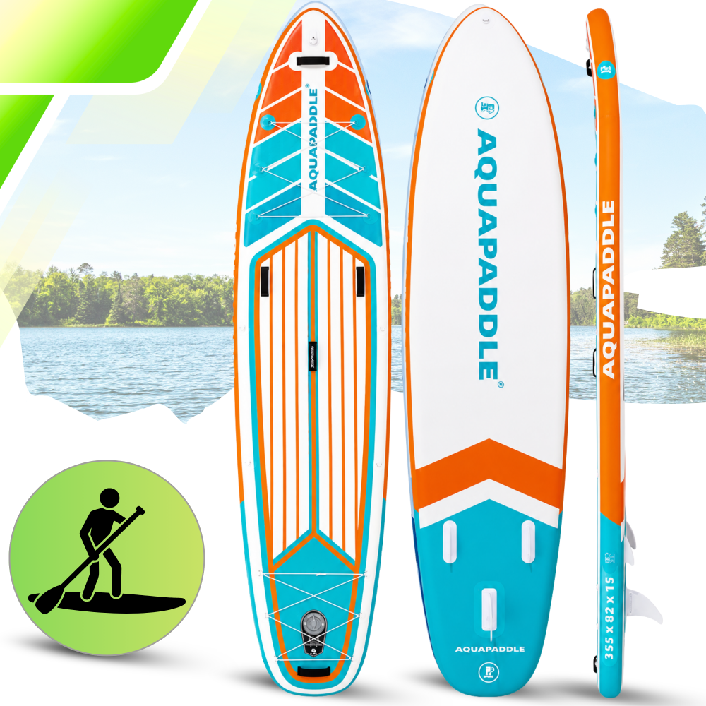AquaPaddle Navigator Orange Green SUP dēlis, 355x82x15 cm, 200 kg