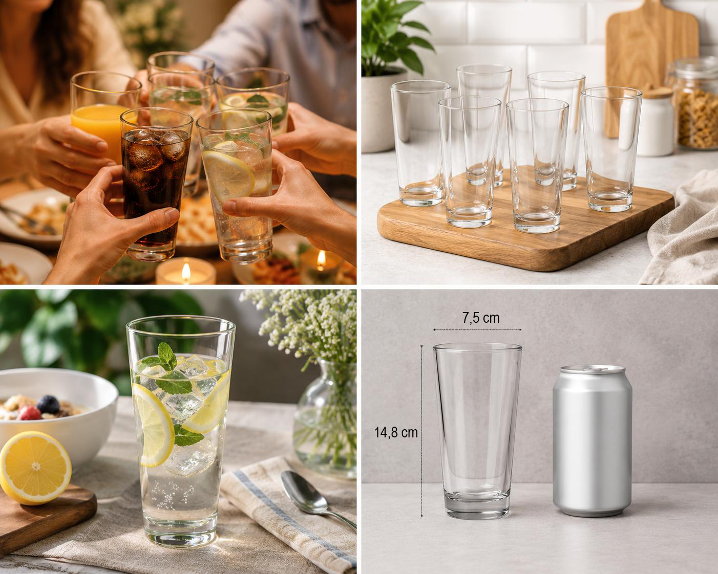Augsto glāžu komplekts 6 gab. 370ml