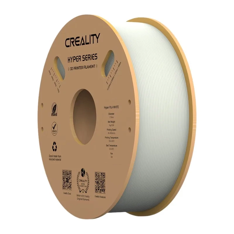 Creality Hyper PLA 3D printera pavediens 1.75mm 1kg Balts