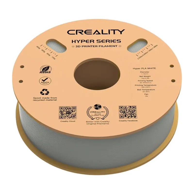Creality Hyper PLA 3D printera pavediens 1.75mm 1kg Balts