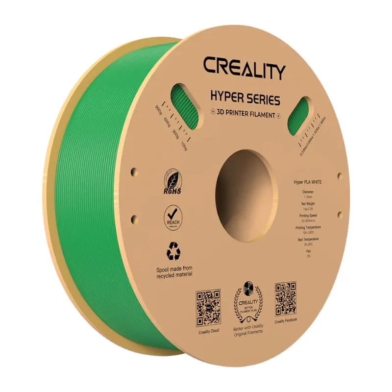 Creality Hyper PLA 3D printera pavediens 1.75mm 1kg Zaļš