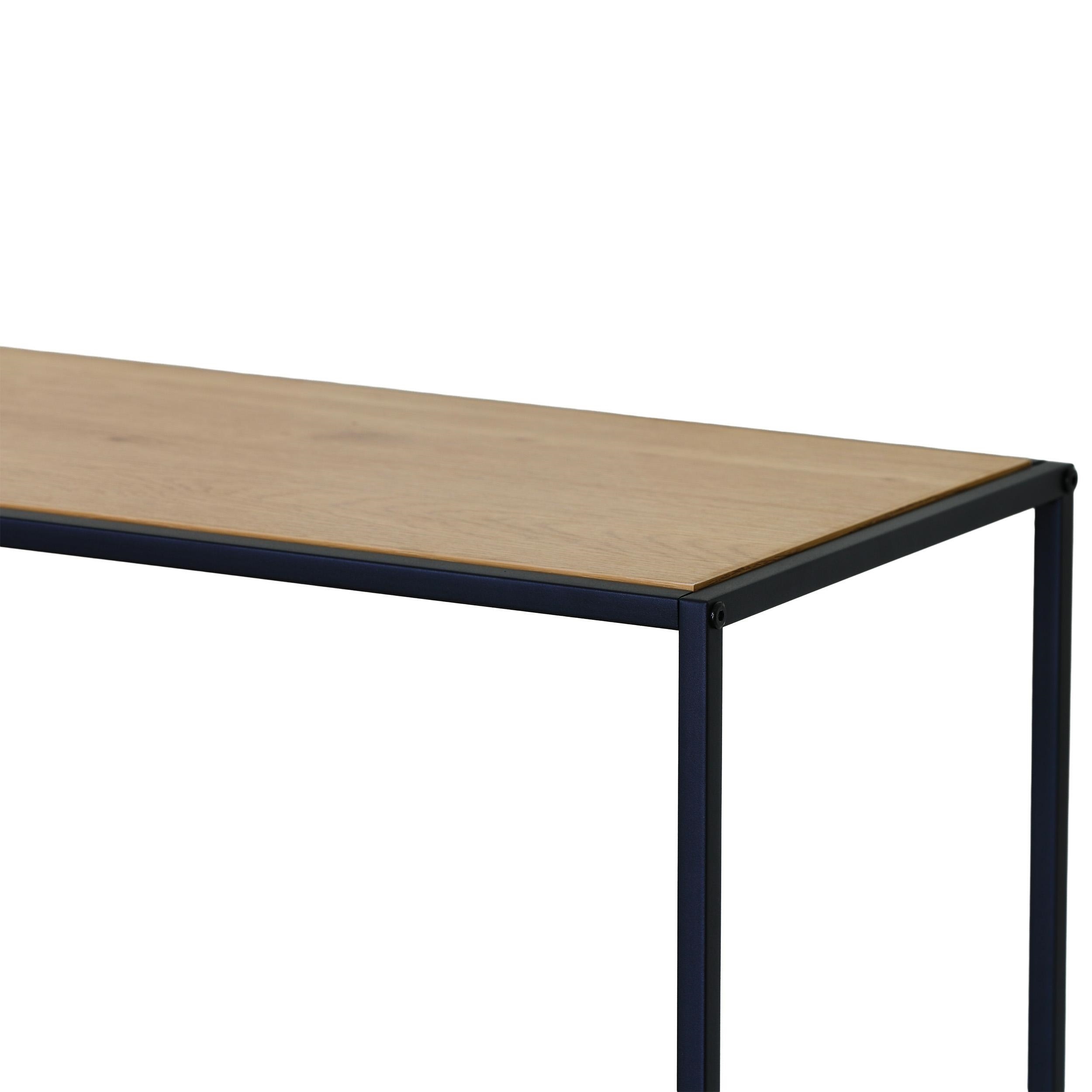 Industriālais konsoļgaldiņš ar 2 plauktiem, melns
