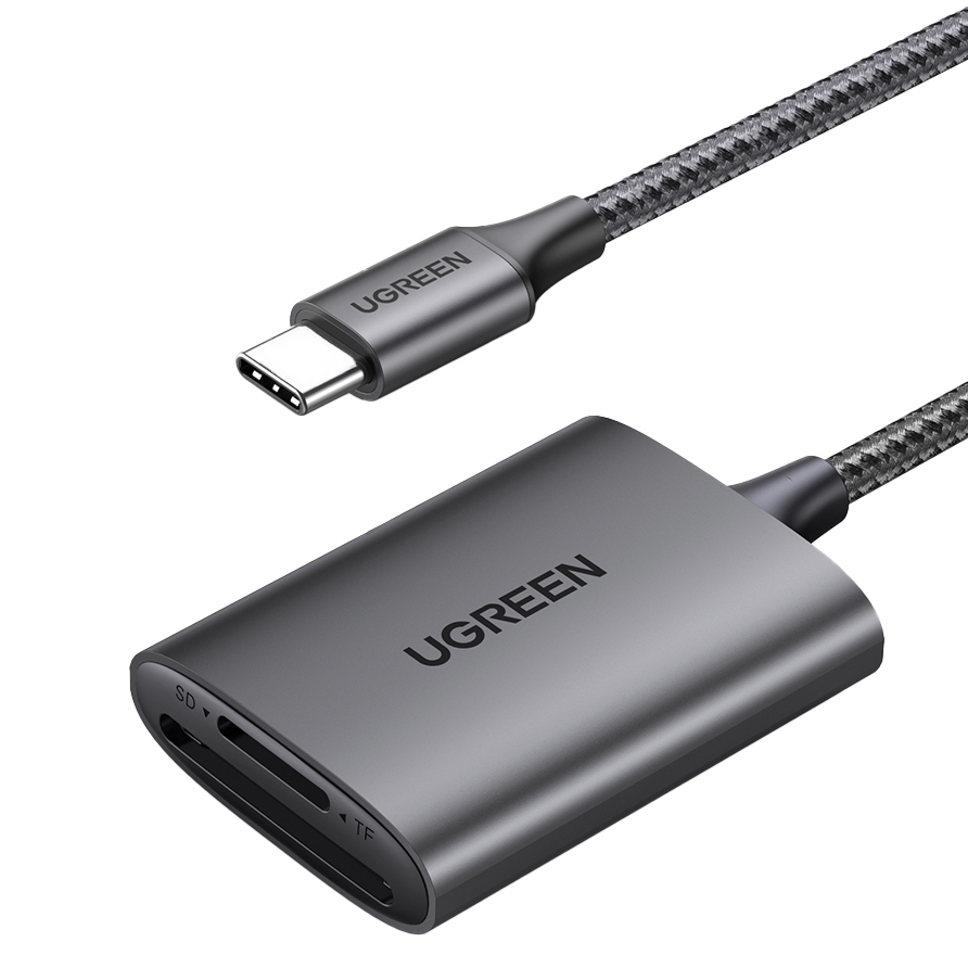 Ugreen CM401 USB-C SD/TF atmiņas karšu lasītājs, pelēks
