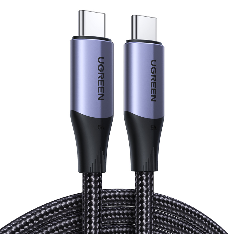 Ugreen US355 USB-C 3.1 Gen 2 kabelis 100W 1m, melns