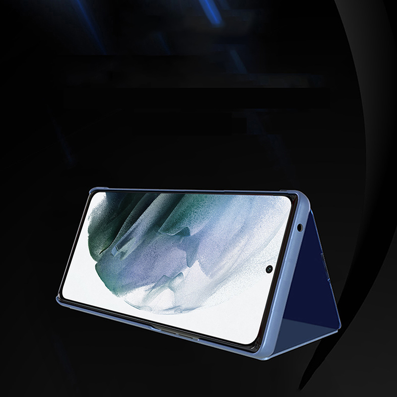 Hurtel Samsung Galaxy S24 Ultra atverams vāciņš maciņš grāmatiņa Clear View, zils